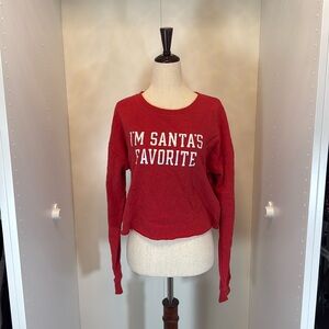 EUC Aero “I’m Santa’s Favorite” Super Soft Crop Sweatshirt Size Small